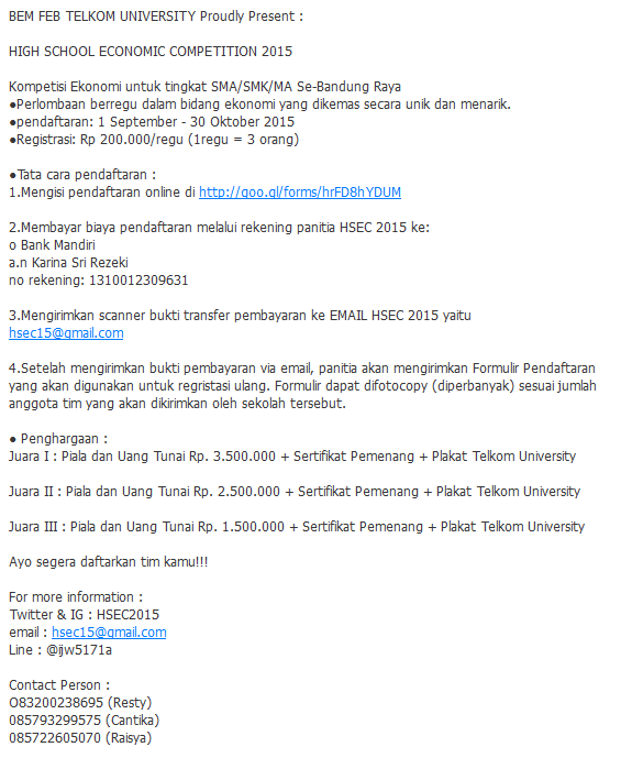 HSEC Telkom Univ2015 tweet media