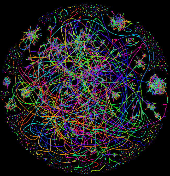 infoecho's tweet photo. Human Genome Assembly (CHM1) Visualized, a little bit contribution to #bioinformatics art during #ASHG15 http://t.co/OavgiDbhRB