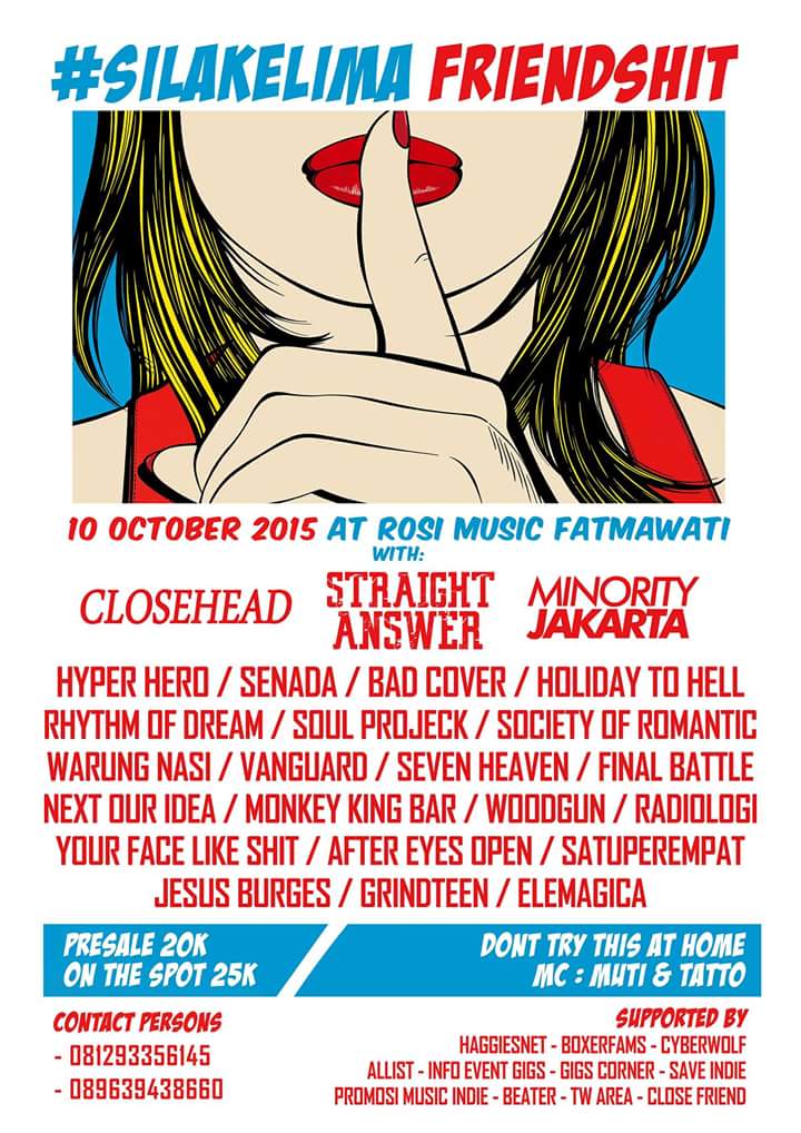 FRIENDSHITcrew's tweet image. H-3 @RossiMusic_ with @closeheadCH @sahc96jkt @MinorityJakarta @SENADAmedia @hyper_hero