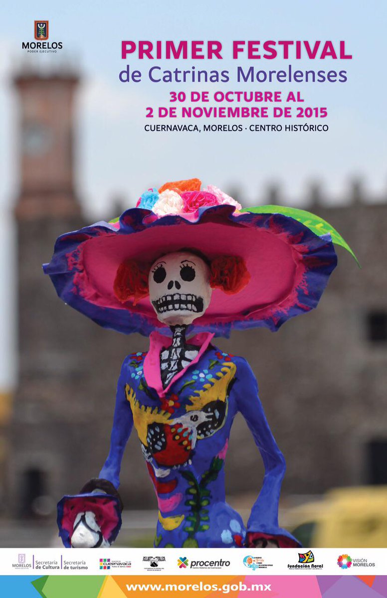 #Participa 1er Festival de Catrinas Morelenses | 30 Oct. al 2 de Nov. | @SC_Morelos  @ST_Morelos <a href="/procentrocuerna/">Procentro</a>