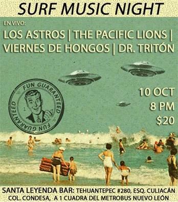 Surf Instro el sábado con <a href="/Pacific_Lions/">The Pacific Lions</a>  #jalanoseacalambran #granfiesta #vamostodos
