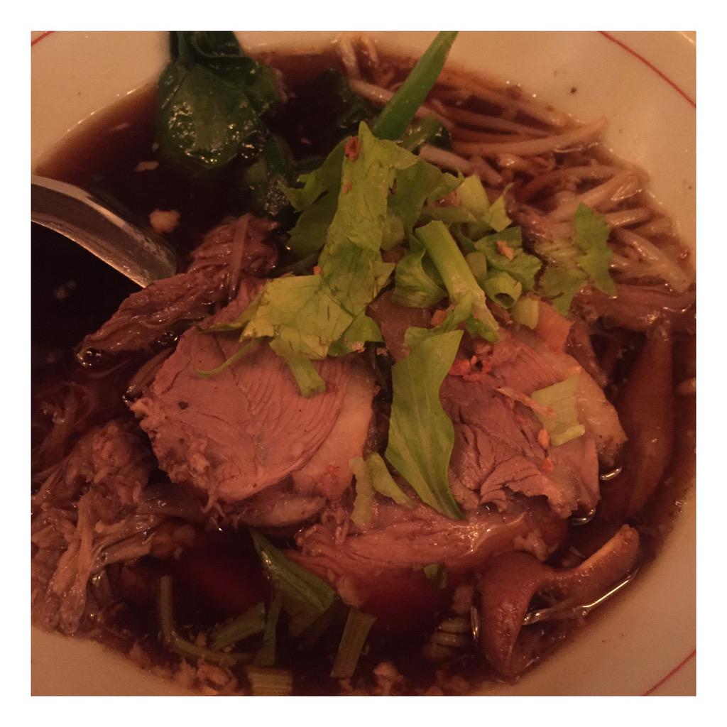 stacycy's tweet photo. #SoGood #yum #poster #thai #thailand #thaifood #authentic #authenticthaifood #hellskitchen #ducknoodlesoup http://t.co/QqX0VZliWk