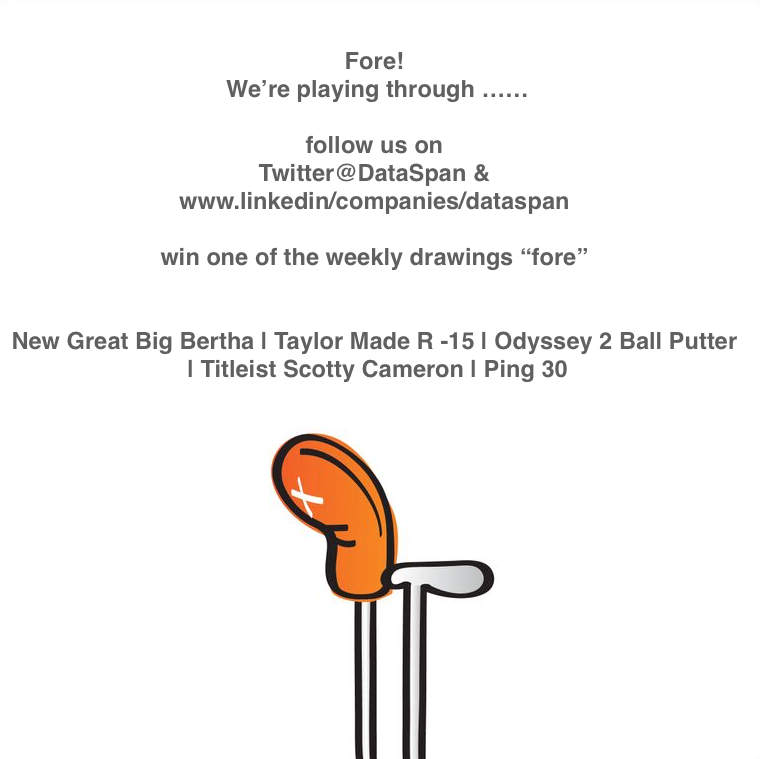 DataSpan's tweet photo. Fore! #DataSpan making data “social”...follow us for a chance to win #golfclubs! #socialmedia http://t.co/QEdYusSiEt http://t.co/8jq1XRS0tM