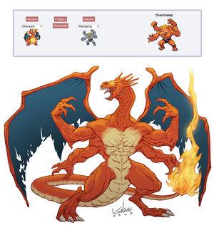 ポケモン面白情報bot V Twitter 海外では合成ポケモンのイラストが大流行 Tumblrで活躍するアーティストたちの間で流行している リザードン カイリキー T Co F8jvf09zqi