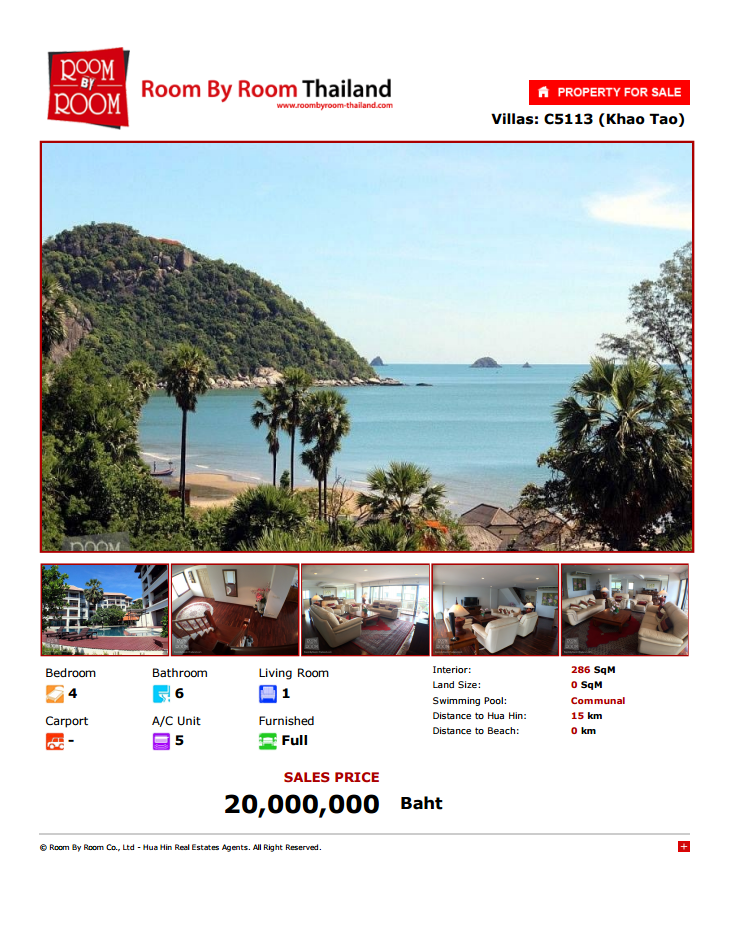 RoomByRooom's tweet photo. Luxury condo for sale Hua Hin : 20,000,000 m ฿
http://t.co/v01lQrxqsQ http://t.co/NglKdIEX71