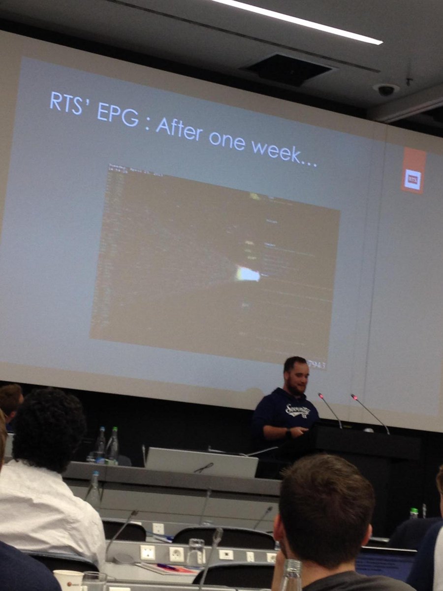 quanly69's tweet photo. #ebudevcon Arthur Anglade's speech about RTS'EPG. #rts http://t.co/QKDIluHEmG