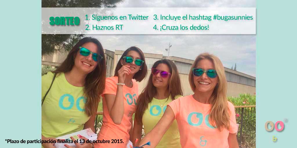 Bugaloop's tweet photo. ¡EO EO EO, esto es un sorteo! ¿Quieres llevarte estas sunnies por la patilla? Lo tienes fácil fácil #bugasunnies http://t.co/3UKIt6SMCv