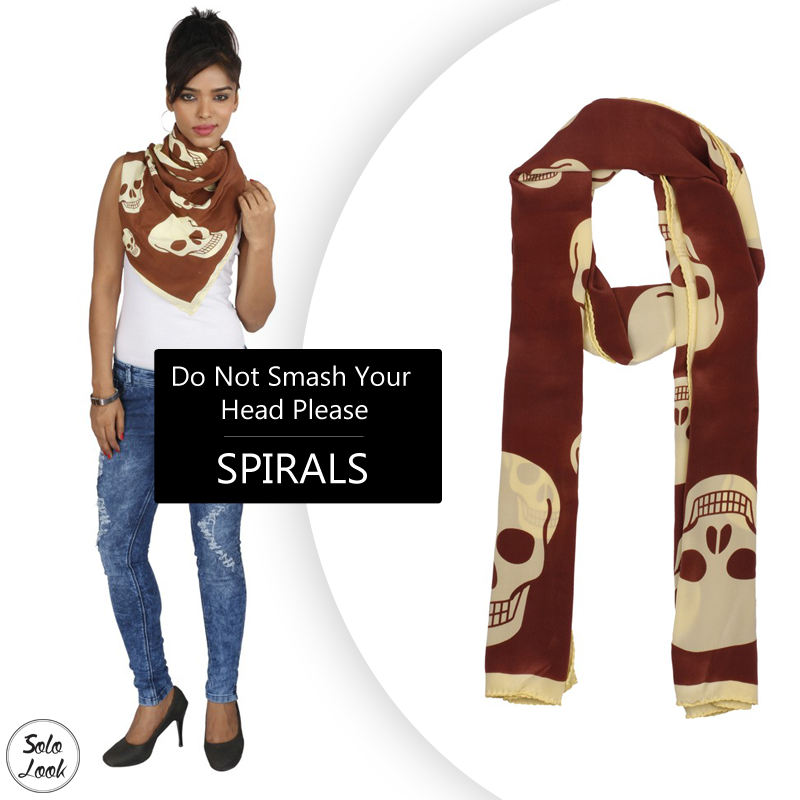sololook's tweet photo. This beautiful brown &amp; cream skull pattern scarf can glam up that simple top! Buy here - http://t.co/GjbI9Xx8EN http://t.co/ZUz7BAsEJg
