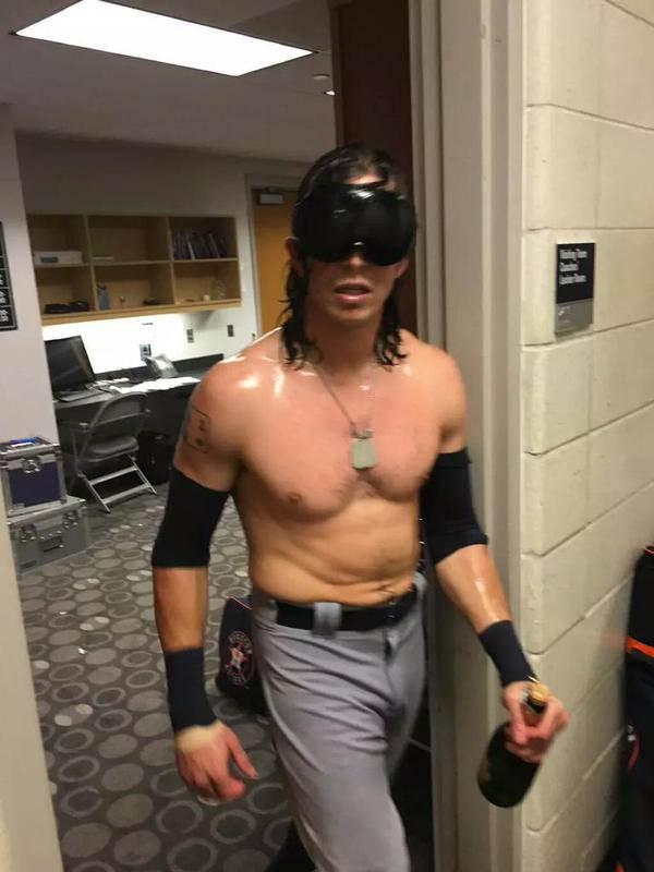 theScore's tweet photo. It's safe to say Astros' Colby Rasmus was FIRED UP about beating the Yankees. #HustleTown http://t.co/K3v8boJpL0 http://t.co/kF1ICCcwBg