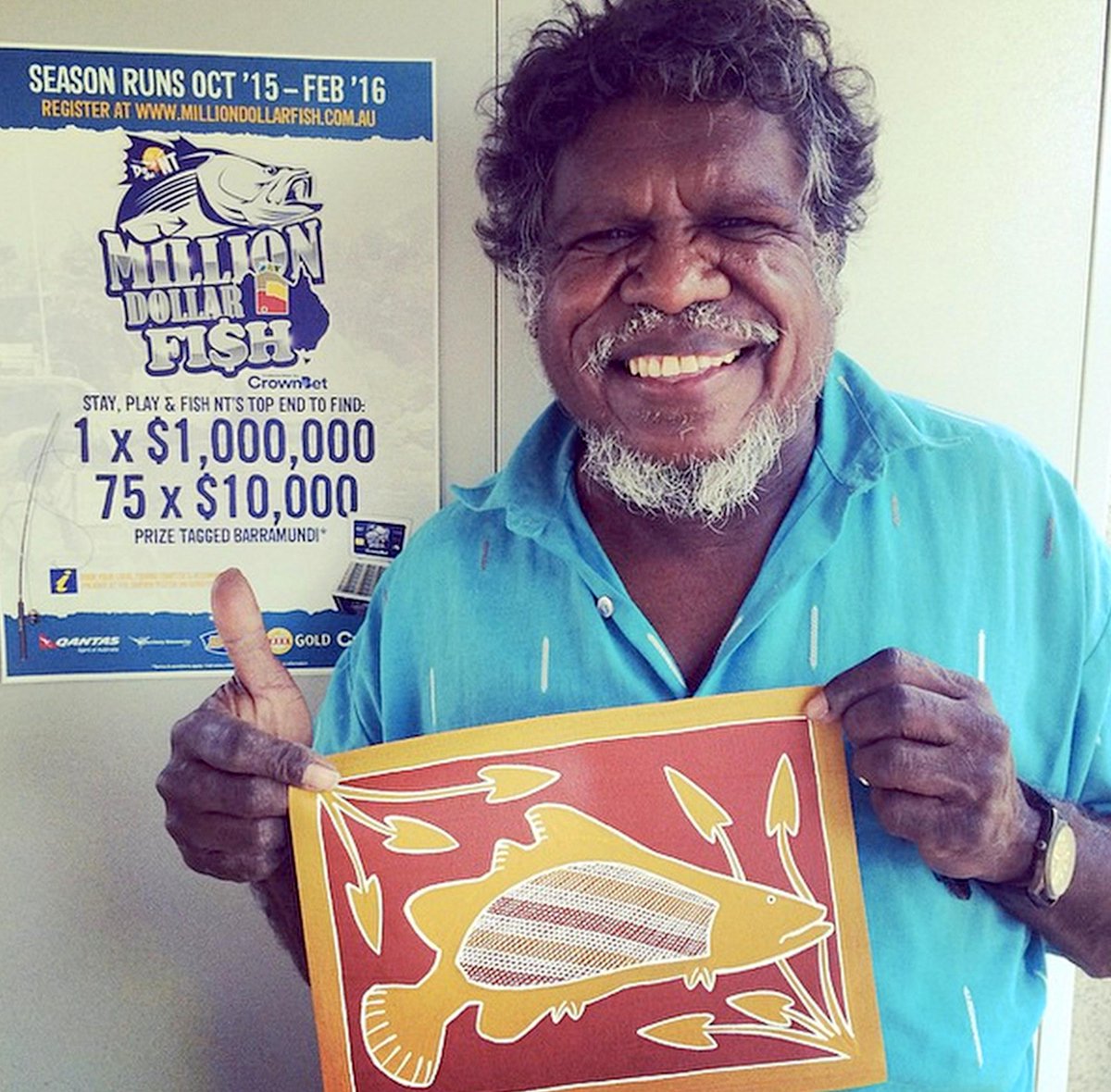 TourismTopEnd's tweet photo. If you don't catch a #TopEndNT #milliondollarfish visit Manuel at #TopDidj in #KatherineNT & paint one! #NTaustralia http://t.co/QO7CX0QQv2