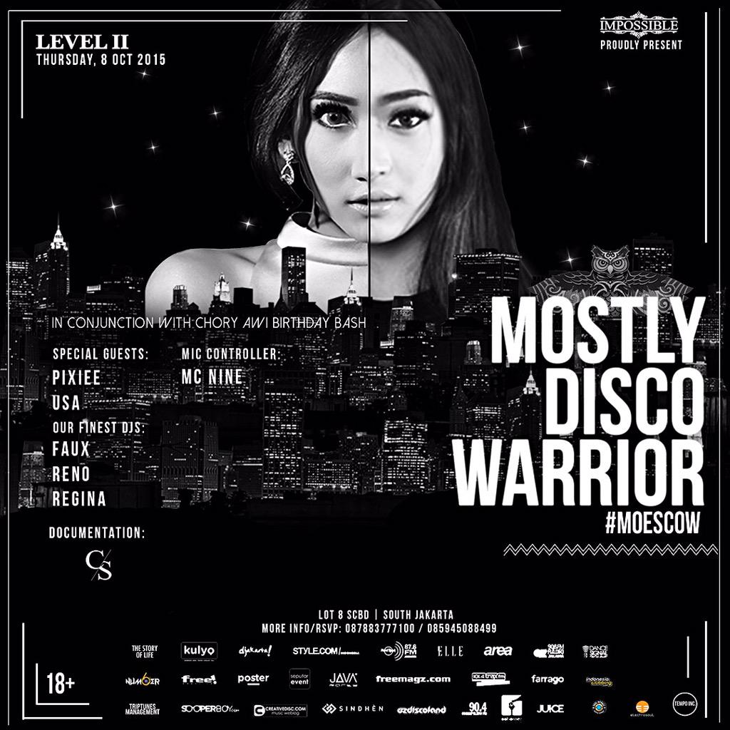 H-1 to Mostly Disco Warrior #moescow at <a href="/foundry8/">THE FOUNDRY No.8</a> w/ <a href="/Dj_Pixiee/">Rhenna Gautama</a> &amp; <a href="/djusa_beat/">DJ U.S.A</a>! For more info: 085945088499 🙌🏻