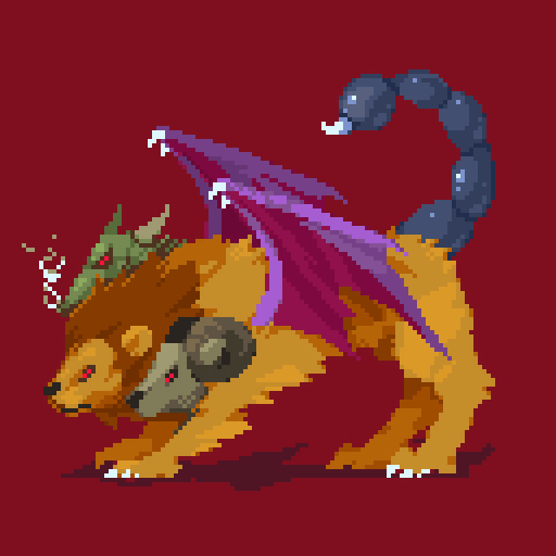 threesided's tweet photo. #multiheadedbeast #manticore #pixel_dailies @Pixel_Dailies http://t.co/qwV4SDU96F