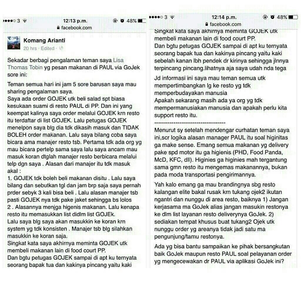 Really? Hebat banget kelean orang mau pesen ga boleh. Pengen liat Paul Restaurant mau ngeles kaya apa abis ini.