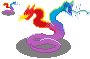 ThatGuyMe's tweet photo. @pixel_dailies My first unreferenced #pixelart for #pixel_dailies A Hot'N'Cold #multiheadedbeast http://t.co/HKvgno7AHx