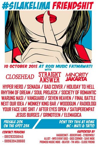 RADIKALIDEOLOG1's tweet image. sabtu ini kita maen jam 5 nih di acara @FRIENDSHITcrew. sebelom dateng nntn video kt dulu yuk youtube.com/watch?v=kcy5jI…