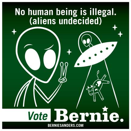 The only aliens we should worry about <a href="/BernieSanders/">Bernie Sanders</a> #ImmigrationReform #FeelTheBern