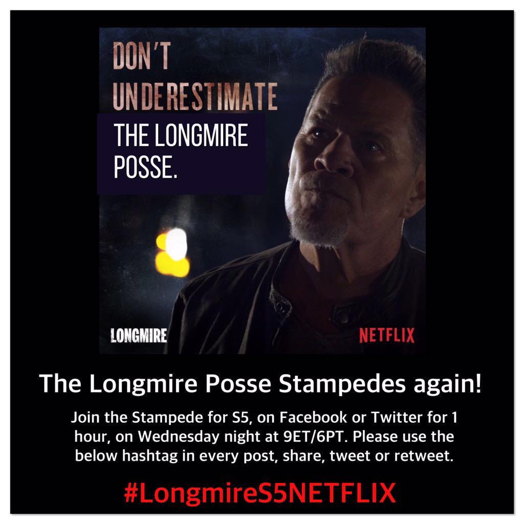 LongmirePosse's tweet photo. RT @LaurieMit: @akakatie1 Will you be at stampede tonight? 😆 @LongmirePosse @netflix http://t.co/RIClZoeXTp