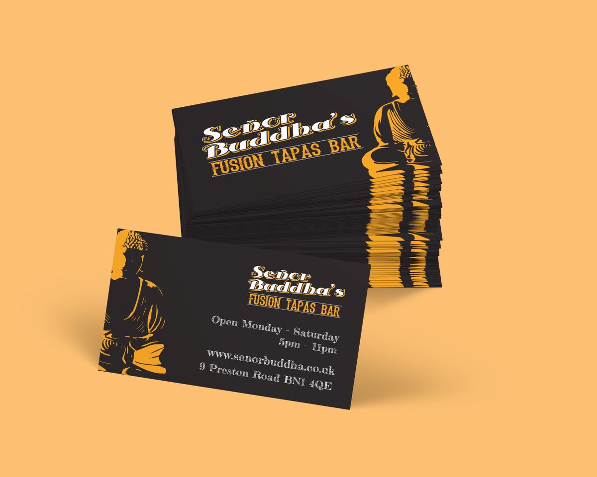 4printndesign's tweet photo. Take a look at these great business cards &amp; menus for @BuddhaSenor, designed &amp; printed by us. #tapas #Hove #Brighton http://t.co/tGjyygstLm