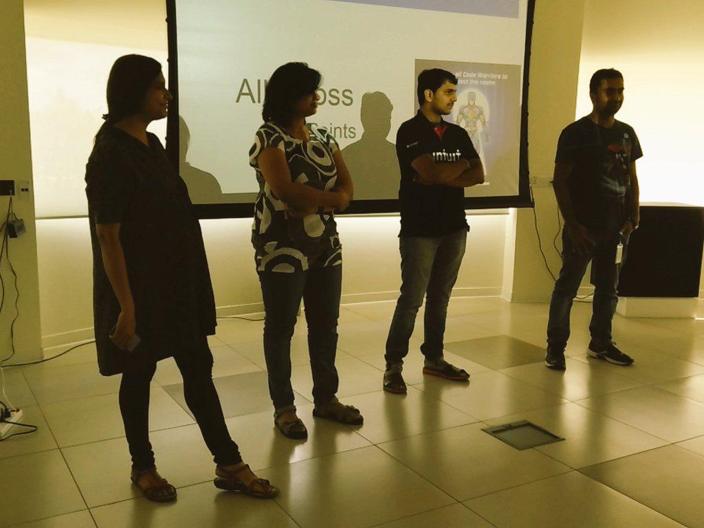 IntuitIN's tweet photo. "We are not professional hackers but we did it" The 1st runner up position goes to team Albatross. #Hacktober2015 http://t.co/l0qxa10hMN