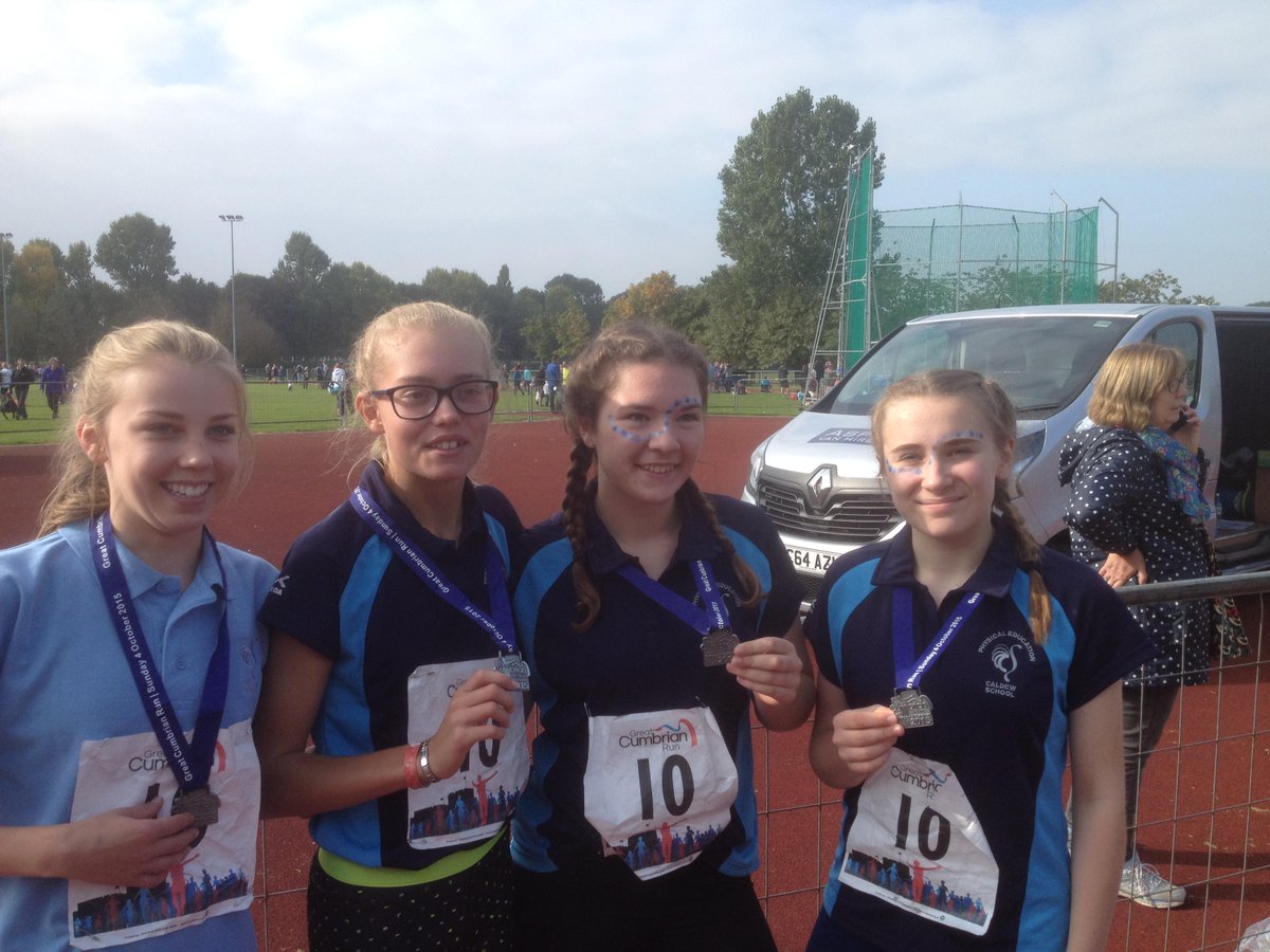 Megan Busby, Emma Wright, Elle Webber and Imogen Robinson won the Cumbrian Run girls team relay last weekend #Charity