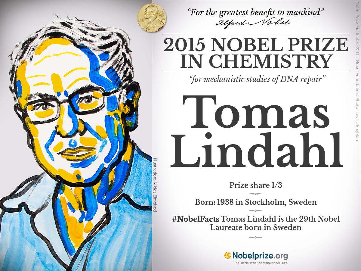 Tomas Lindahl Nobel-díja - Forrás: Twitter