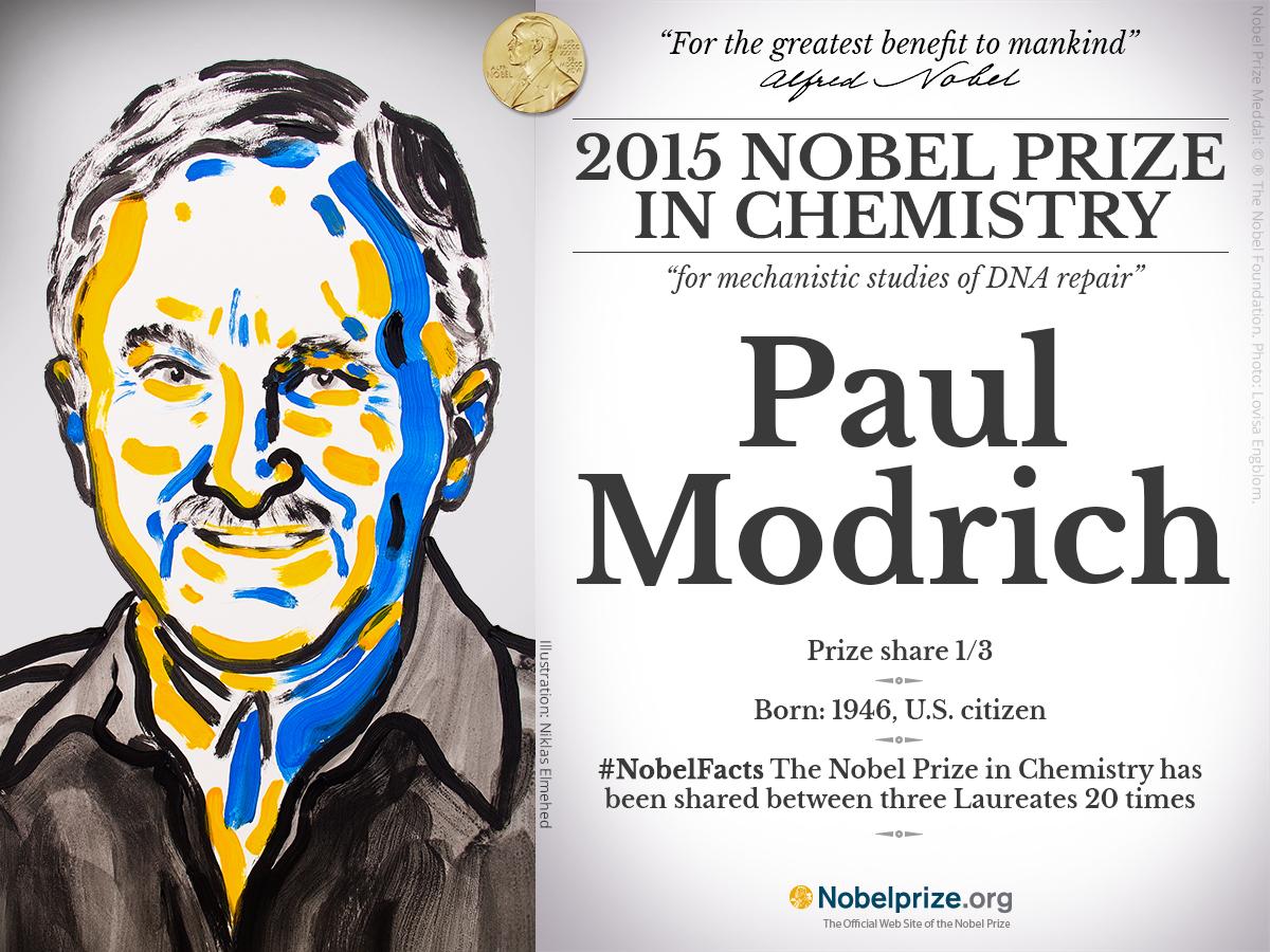 Paul L. Modrich Nobel-díja - Forrás: Twitter