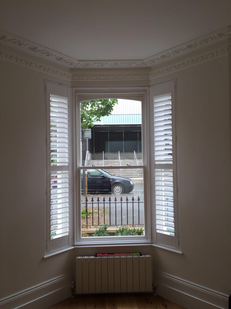 ....side panels fitted and adjusted. #windowshutterslondon
