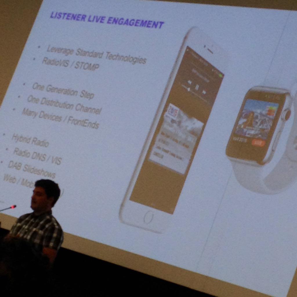 SportOnRadio's tweet photo. Visual Radio with @radioradioradio & @mathieuhabegger #EBUDevCon @EBU_HQ http://t.co/V6vfogWdrZ