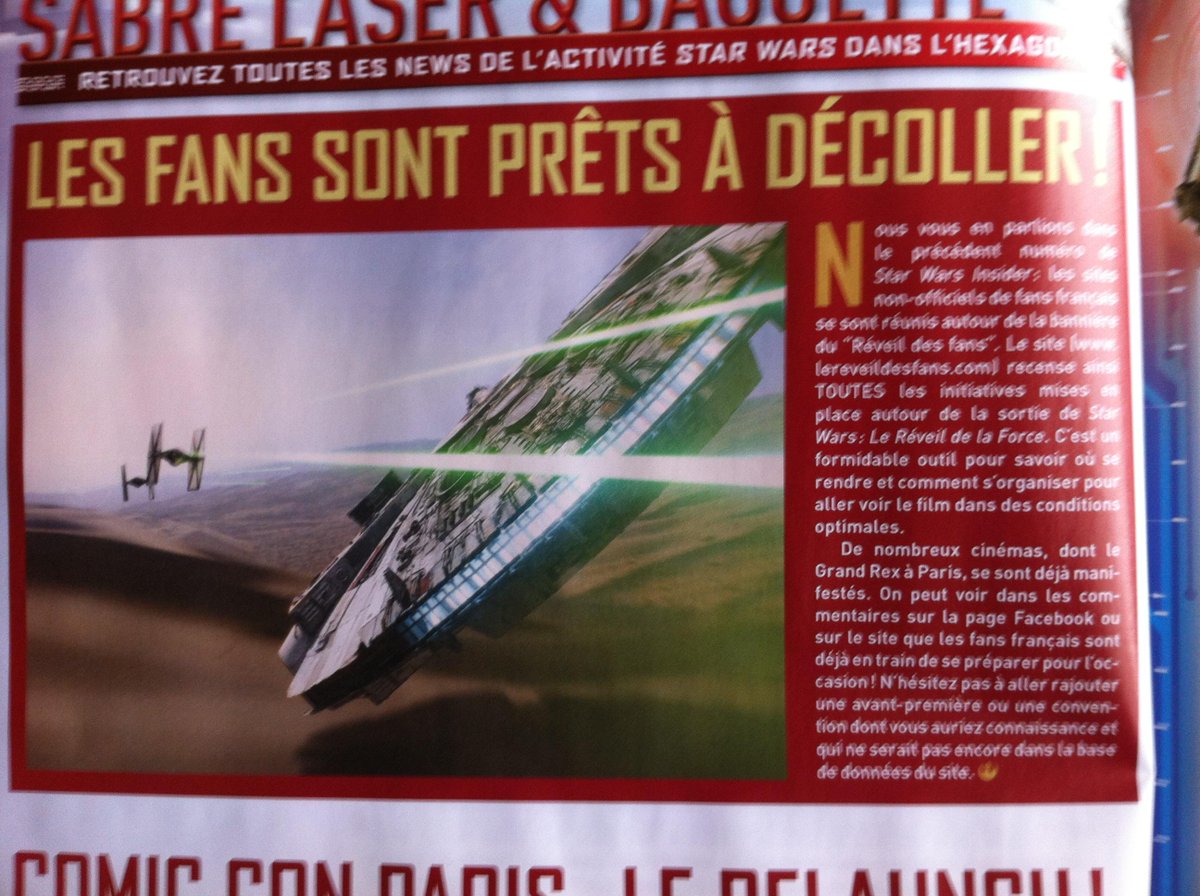 SWReveilDesFans's tweet photo. Merci à @paninicomicsfra pour son article sur le #RéveilDesFans dans le dernier @InsiderFr ! http://t.co/j95CfgmFzU