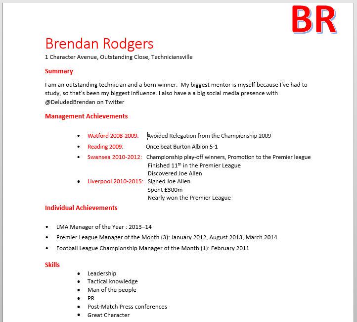 Well that's my CV done.