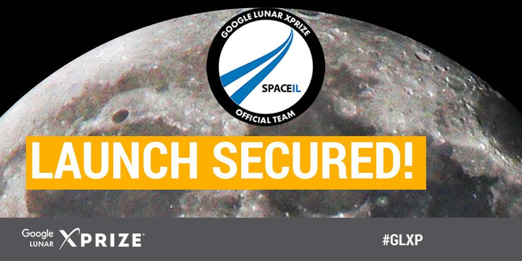 glxp's tweet image. Launch Secured! @TeamSpaceIL is the 1st #GLXP team to confirm a launch contract to the Moon. The #NewSpaceRace is on!