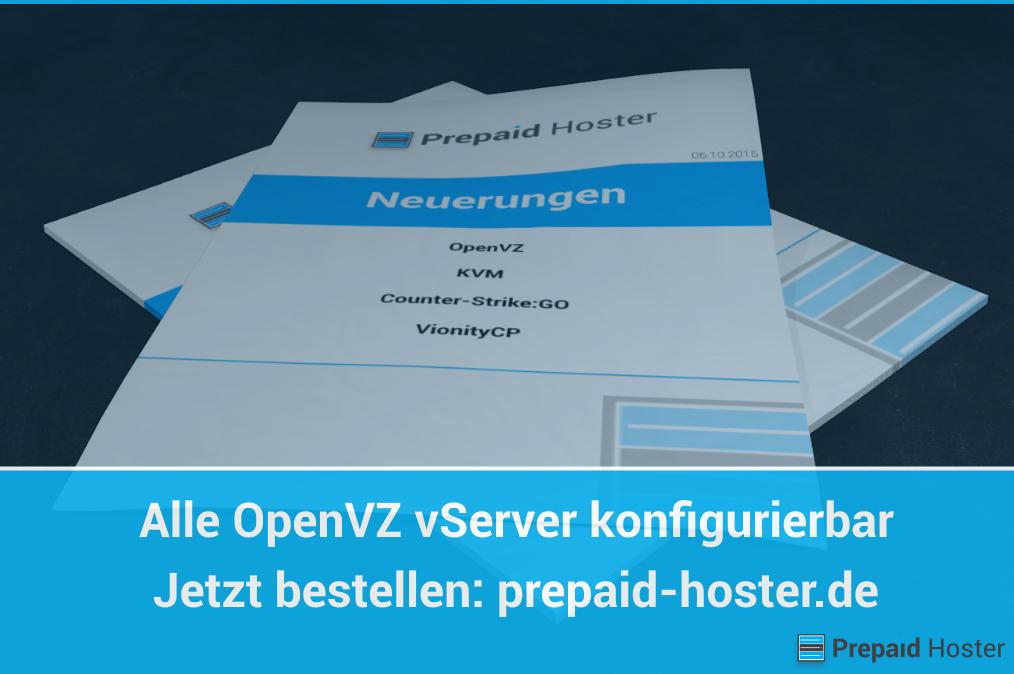 prepaidhosterDE's tweet photo. Ab sofort sind unsere OpenVZ-Server selbst konfigurierbar. Jetzt ab 2,60€ bestellen: http://t.co/Y8mj7x90dH http://t.co/f9SgVCuM9g