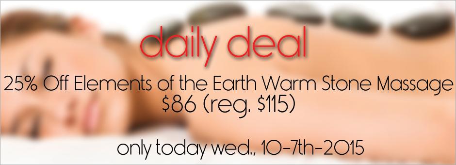 ModernCo's tweet image. Our Daily Deal: 25% Off on Warm Stone Massage (50 minutes)