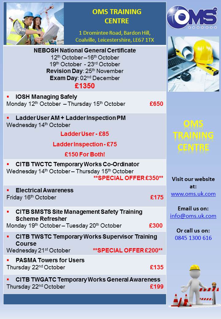 Up and coming OMS courses, special offers for larger numbers!! :-) Have a great day everyone!