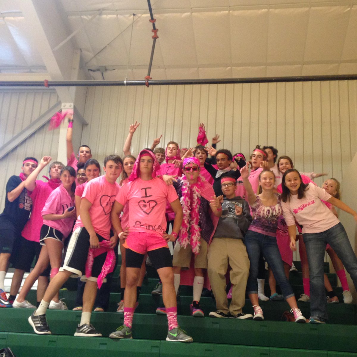 Our "hype crew" was in full support of our HS VB team last night @ their Pink out game! What a fun group! #wildcatwin