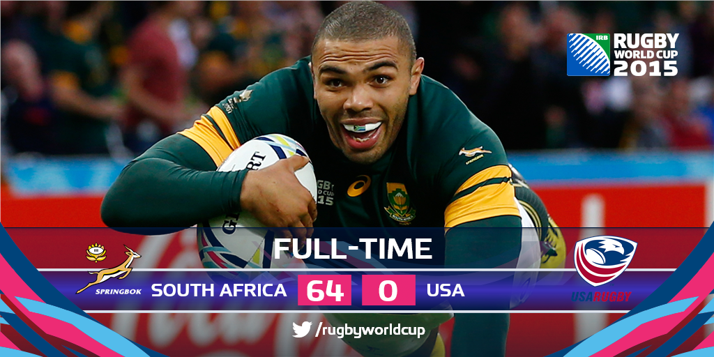 .<a href="/BryanHabana/">Bryan Habana</a>'s hat-trick brings him level with <a href="/JONAHTALILOMU/">JONAH LOMU</a> on 15 #RWC tries as #RSA cruise to victory over #USA