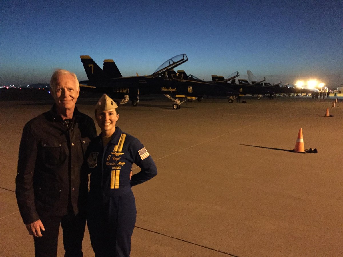 Great to meet Captain Corrie Mays, USMC and the rest of the <a href="/BlueAngels/">Blue Angels</a> Sunday when they arrived for #FleetWeekSF.