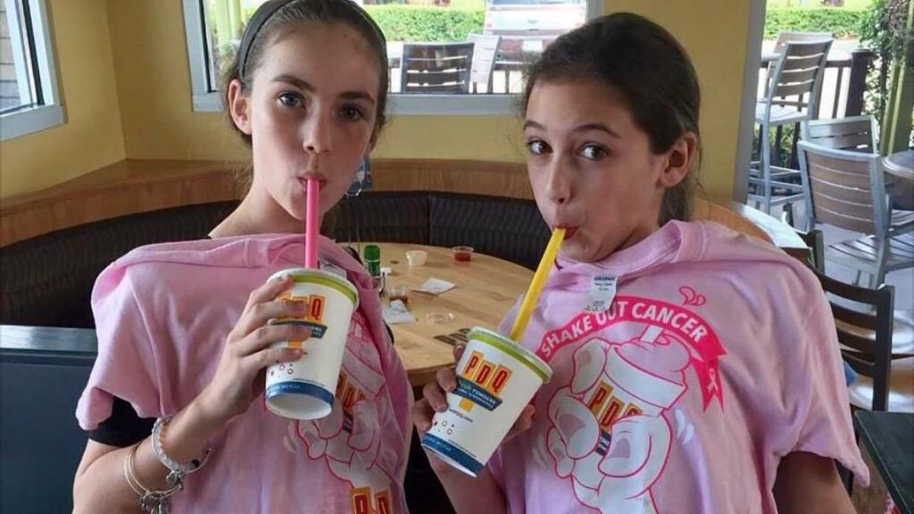 PdqChicken's tweet photo. That moment when you purchase a $6 #ShakeOutCancer shirt & get a free shake. http://t.co/QKGUFrHYFp