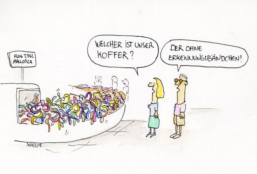 Neulich am Gepäckband #cartoon
