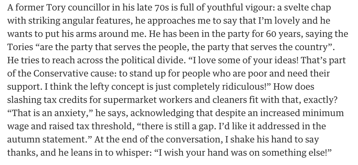 So. Went to Tory Conference. It was pretty surreal. Here's my write-up. theguardian.com/politics/2015/…