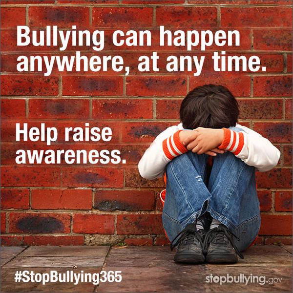 RepDanKildee's tweet photo. It’s National Bullying Prevention Month! No child ever deserves to be bullied – take a stand to #StopBullying365! http://t.co/mpwvkR2296
