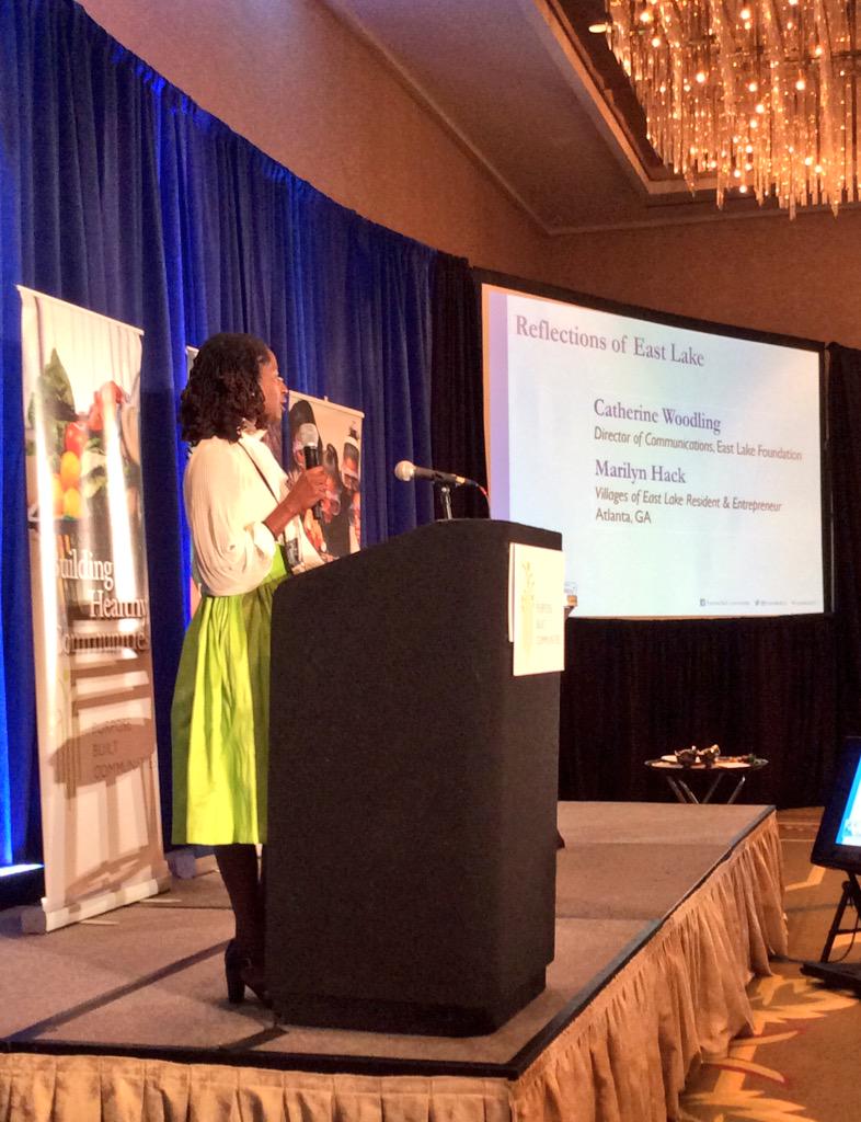 EastLakeFound's tweet photo. East Lake's own Marilyn Hack shares her inspirational story w/ the packed house. #PurposeBuilt2015 @PurposeBuiltCS http://t.co/9gIBBYtr9j
