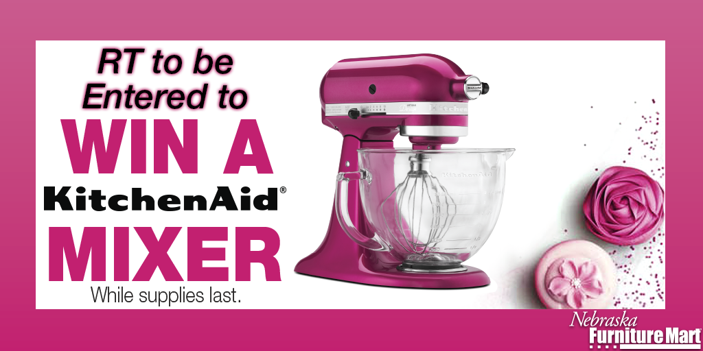 nfmtweets's tweet photo. RT for a chance to win a Limited-Edition Artisan Stand Mixer from @KitchenAidUSA! Ends 10/12 #NFMGoesPink http://t.co/P0vvbi39iI