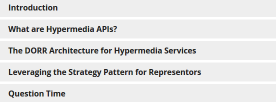 mamund's tweet photo. learn to build Hypermedia services - live @OReillyMedia tutorial. register here: http://t.co/84EZibwtZZ #LCHProject http://t.co/IgnyZo31bS