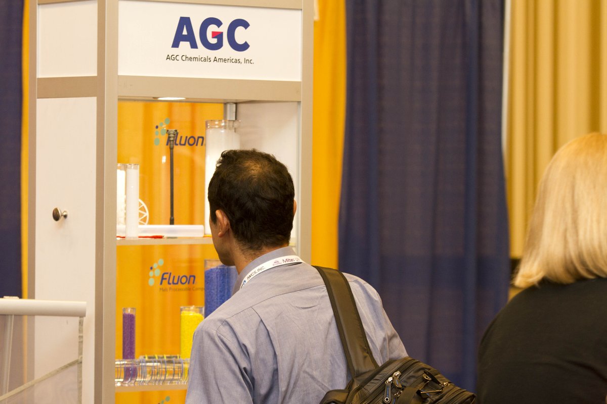 IWCScable's tweet photo. Checking out a display at the @AGCChem_Amer Booth (Booth 313) at the at #IWCS15 Suppliers Exhibition http://t.co/UYOrkKCvRx