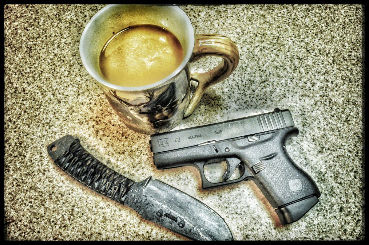 Stoney_06's tweet photo. Fired up for another #StoneSolid day! Got my brew, my #PocketPower, and my #BehringMade knife. http://t.co/YLKVIdTCgH