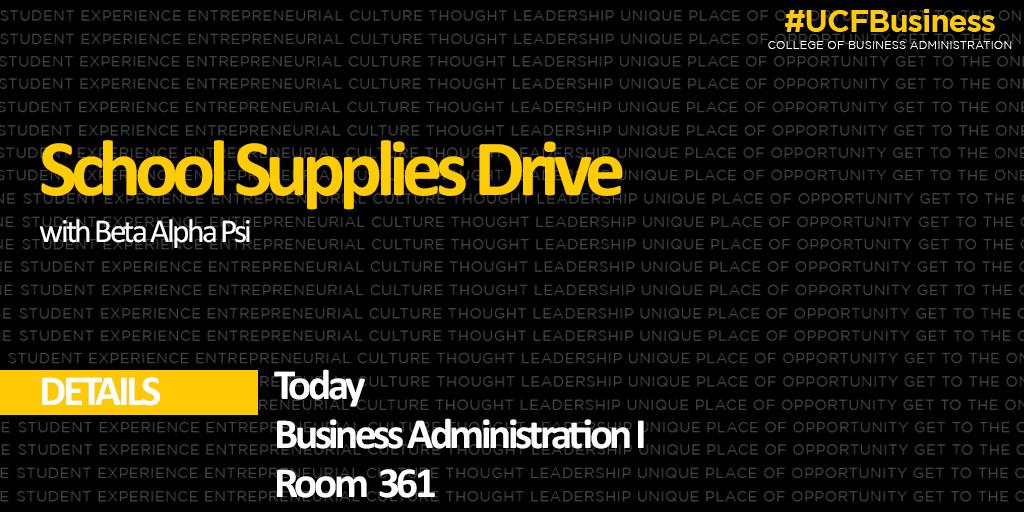 CBAmbassadors_1's tweet photo. @BAPUCF is still hosting the school supplies drive -- please donate! #UCFBusiness #UCF http://t.co/fLMk9uACr7