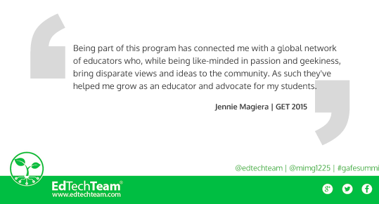 edtechteam's tweet photo. Join fellow @GoogleForEdu Trainers like @MsMagiera : applications open today! http://t.co/8E91IjtaBA #gafesummit http://t.co/n4CcuXTTQj