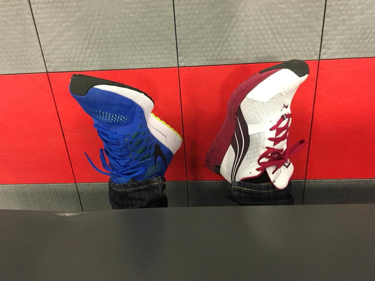 RamNationGBB's tweet photo. I wonder whose feet these are? #mixedpair @CoachharrisCHS showing school spirit. @CypressRidgeHS #homecomingweek http://t.co/sUVpRUC7Qo