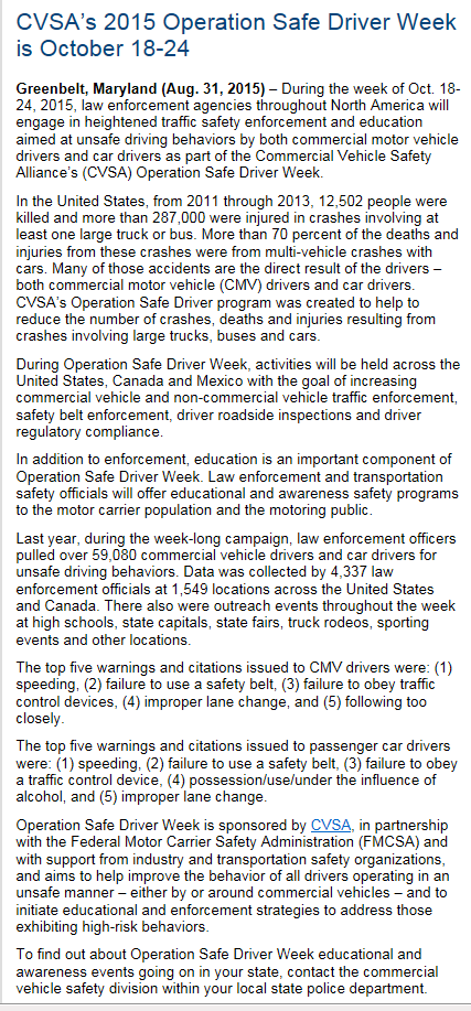 HireEdgeDrivers's tweet photo. #operationsafe #driverweek   #October  #trafficsafety #CMV  #CDLA #truckdrivers http://t.co/d8gBRIEJKx